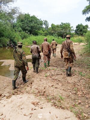 MFNP Rangers accessing hard to reach areas using a UCF donated boat