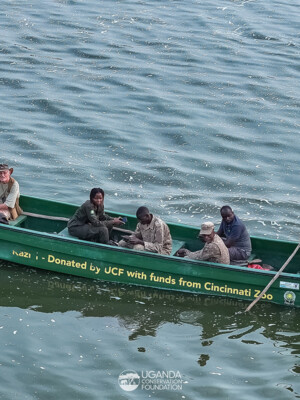 UCF and UWA teams on a Marine patrol in Queen Elizabeth National Park